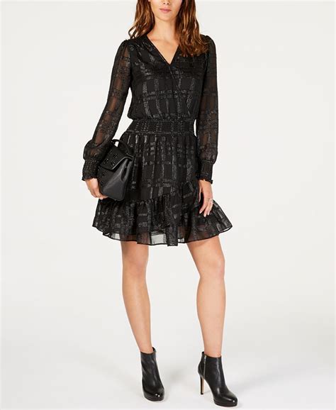 michael kors smocked jacquard dress|Michael Kors dresses.